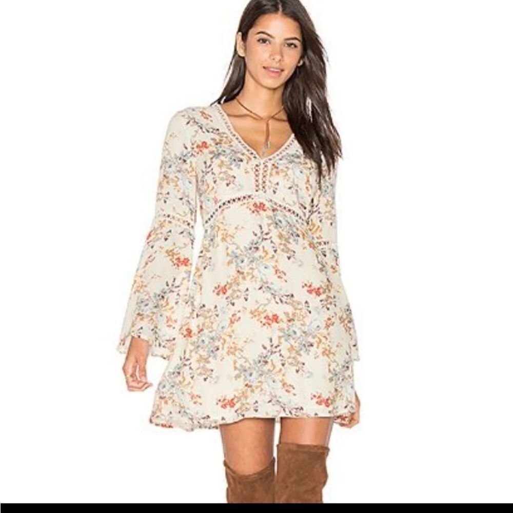 WAYF pembrook baby doll boho swing dress floral size large